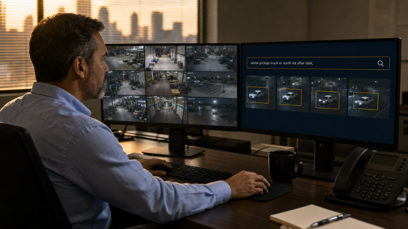 descriptive text search in ai power video surveillance solution