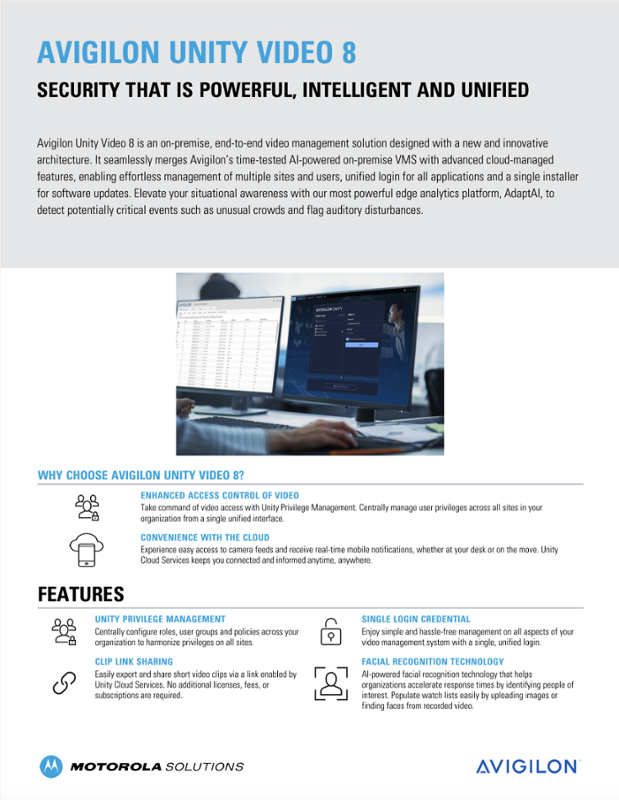 avigilon unity datasheet thumbnail-1