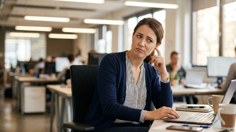 employee annoyed and disrupted by persistent fire alarm panel beeping