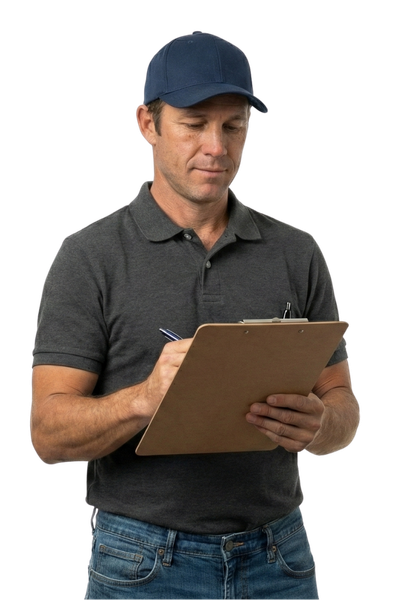 DSC fire alarm technician conducting an inspection