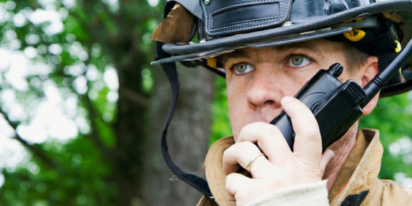 fire rescue using emergency radio in field