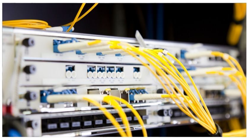 fiber optic cable terminated into control unit