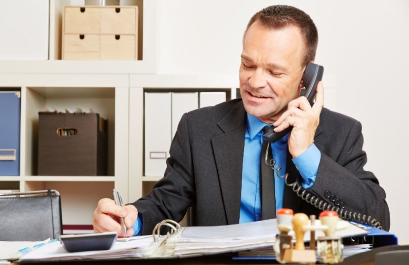 supportive phone call with business manager